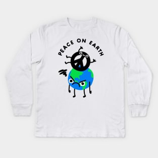 Peace On Earth Kids Long Sleeve T-Shirt